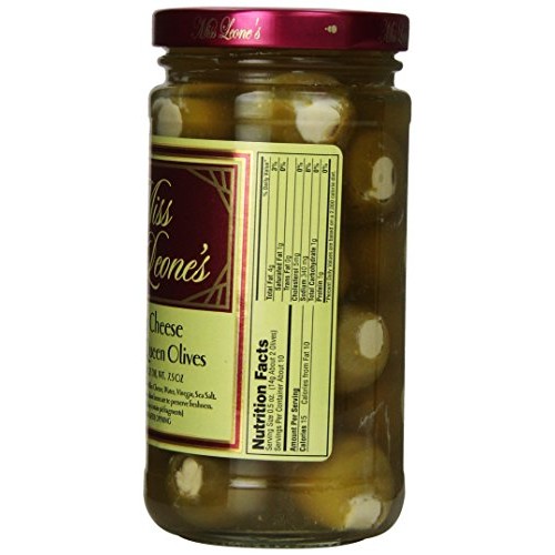Miss Leones Stuffed Queen Olives, Bleu Cheese, 12-Ounce Jars P