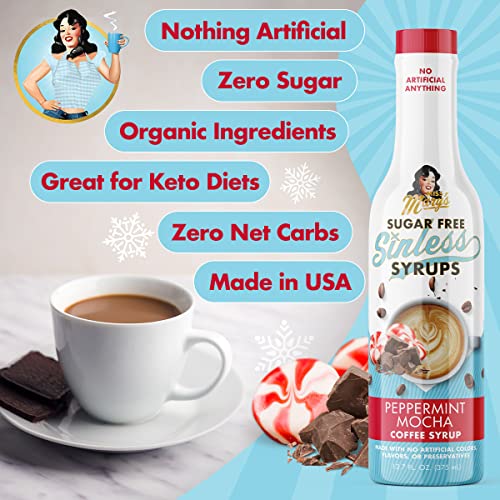 Sugar Free Peppermint Mocha Sinless Syrup - Sugar Free, No Artif...