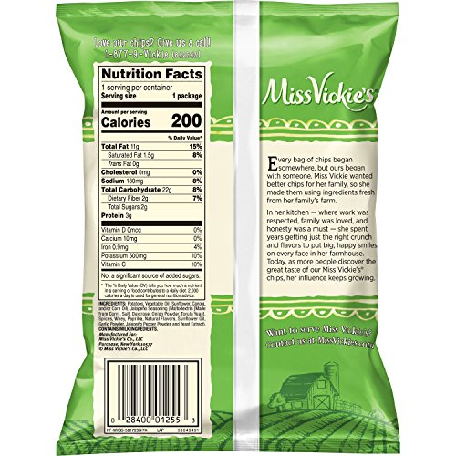 Miss Vickies Flavored Potato Chips, Jalapeno, 28 Count