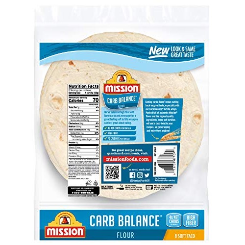 Mission Carb Balance Soft Taco Flour Tortillas | Low Carb, Keto