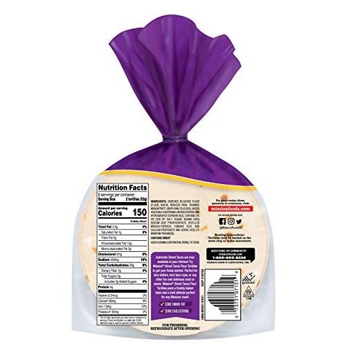 Mission Street Taco Flour Tortillas, Trans Fat Free, Mini Soft T Mission Street Taco Flour Tortillas, Trans Fat Free, Mini Soft T
