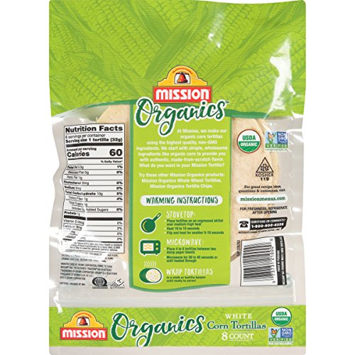 Mission Foods Organics White Corn Tortillas Kosher Certified By