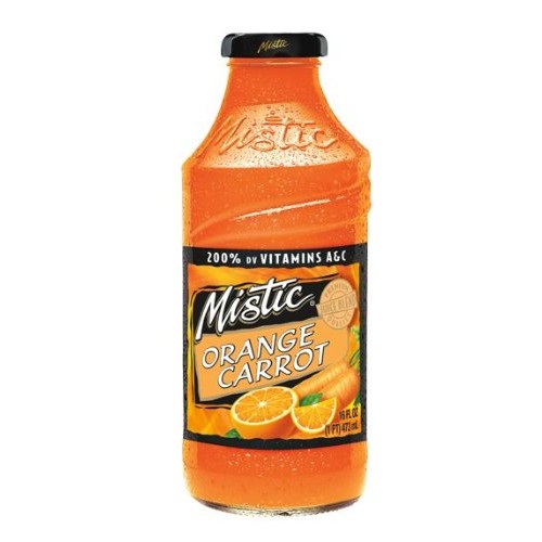 Mistic Orange Carrot Juice, 16 Ounce 12 Glass Bottles