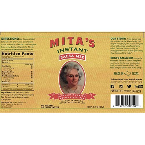Mitas Salsa Mix ,Makes 16 Bowls Of Fresh Salsa, Ready In Seconds!