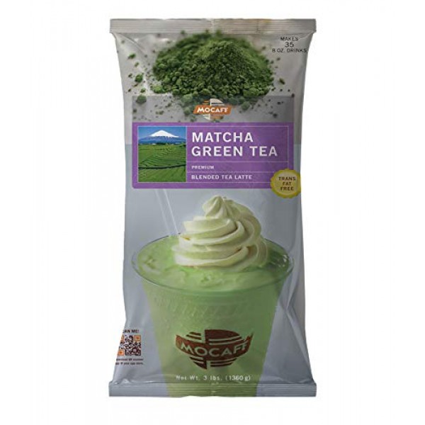 MOCAFE Matcha Green Tea Blended Tea Latte, 3-Pound Bag Instant F...