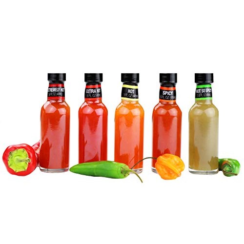 Thoughtfully Gifts, Hot Sauces To Go, Home Edition, Set Of 5 Uni