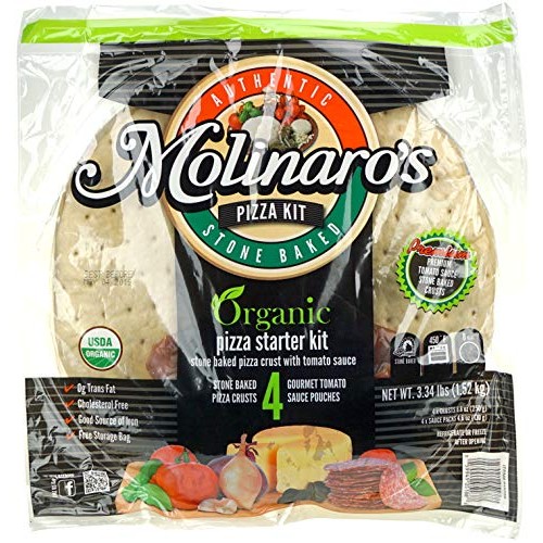 Molinaros Organic Pizza Starter Kit - 4 Stone Baked Pizza Crust... Molinaros Organic Pizza Starter Kit - 4 Stone Baked Pizza Crust...