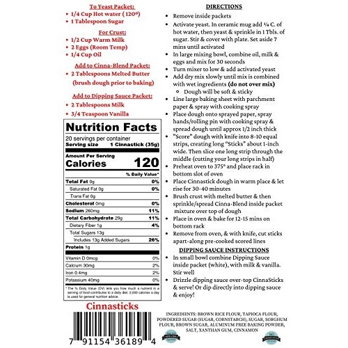 Gluten-Free Cinnasticks Mix With Dipping Sauce