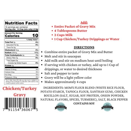 Moms Gluten-Free Chicken Or Turkey Gravy Mix