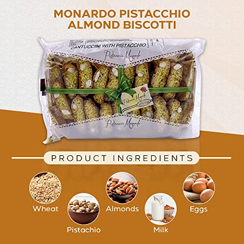 Monardo Pistacchio Almond Biscotti | Cantuccini with Pistacchio ...