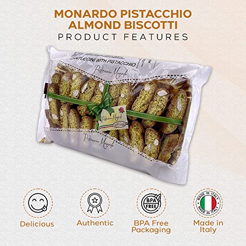 Monardo Pistacchio Almond Biscotti | Cantuccini with Pistacchio ...