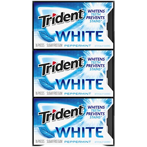 Trident White Peppermint Sugar Free Gum, 9 Packs Of 16 Pieces 1