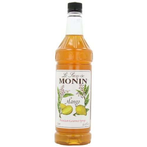 Monin Flavored Syrup, Mango, 33.8-Ounce Plastic Bottles Pack Of 4