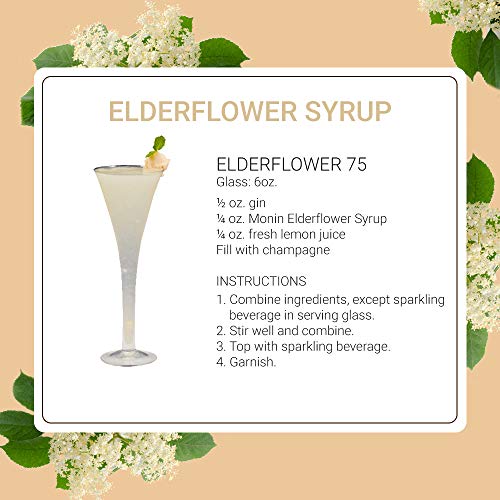 Monin - Elderflower Syrup, Delicate Scent With Floral Sweetness,