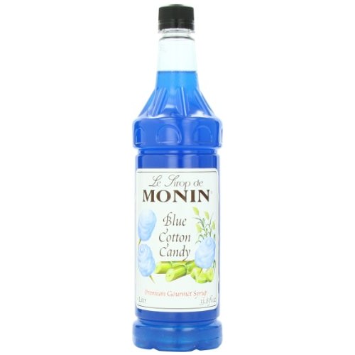 Monin Flavored Syrup, Blue Cotton Candy, 33.8 Fl Oz Pack Of 4