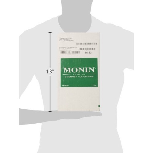 Monin Flavored Syrup, Strawberry, 33.8-Ounce Plastic Bottles Pa