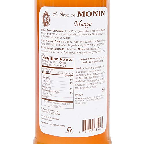 Monin Mango Syrup 750Ml 25.4Oz