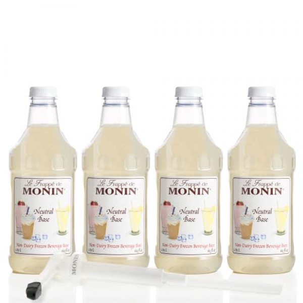Monin - Neutral Beverage Base w/ Monin BPA-Free Pump, Unflavored...