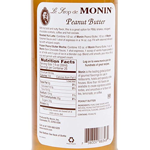 Monin Peanut Butter Syrup 750Ml By Monin Monin Peanut Butter Syrup 750Ml By Monin