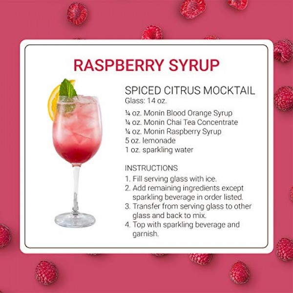 Monin - Raspberry Syrup, Sweet and Tart, Great for Cocktails and...
