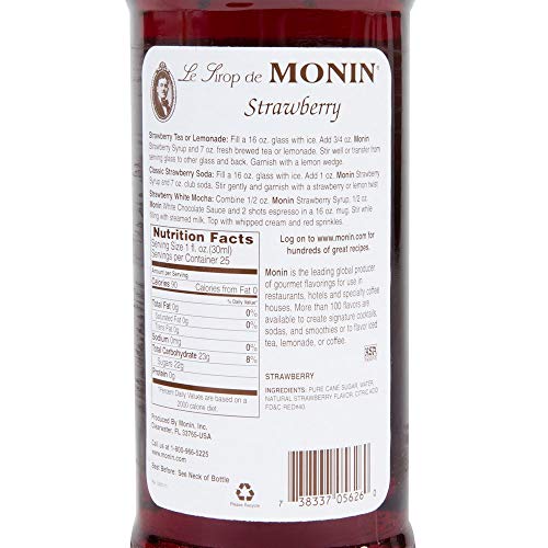 Monin Strawberry Syrup 750Ml 25.4Oz