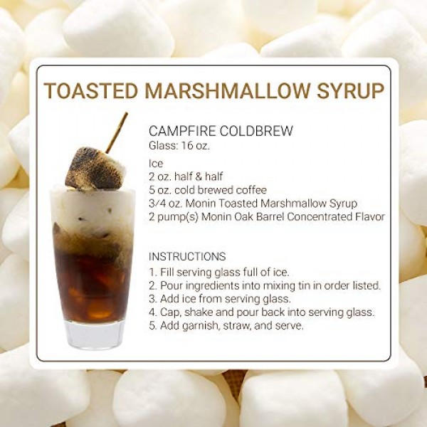Monin - Toasted Marshmallow Syrup, Marshmallow &Amp; Caramel Flavor,