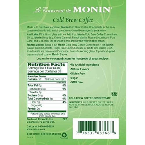 Monins Cold Brew Coffee Concentrate - New &Amp; Improved Version - 1