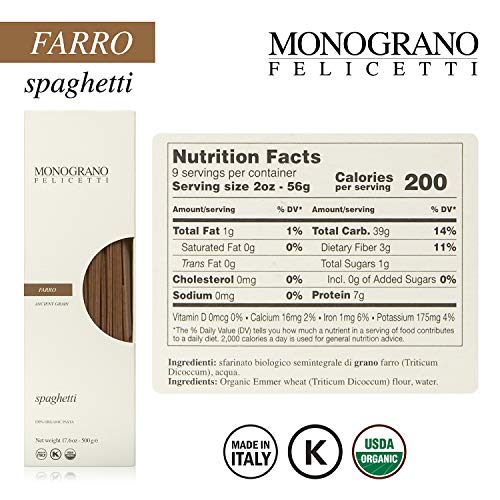 Monograno Felicetti Italian Organic Spaghetti Pasta Made With Fa