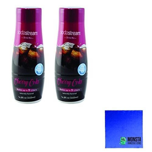 Sodastream 14.8 Fl Ounce Cherry Cola Syrup- Twin Pack Value Bundle