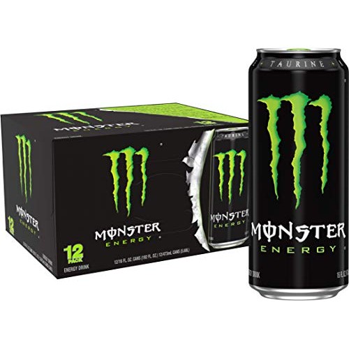 Monster Energy Drink, Green, Original, 16 Ounce Pack Of 12