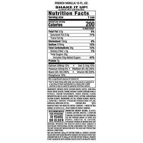 Monster Energy Java 300 French Vanilla, Triple Shot, Robust Coff