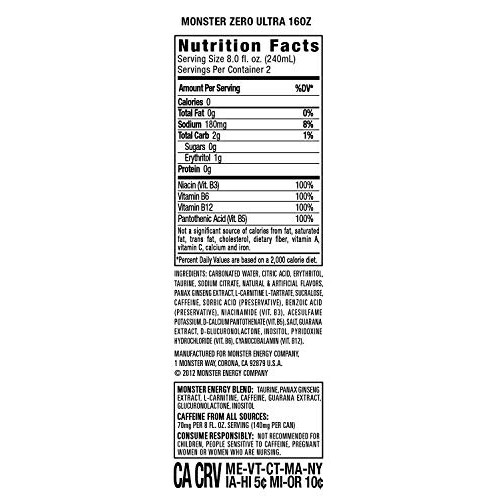 Monster Energy Ultra Energy Drinks Variety Sampler Pack- 16 Ounc