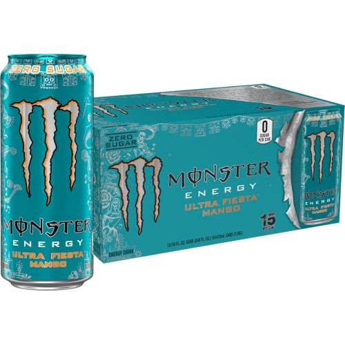 Monster Energy Ultra Fiesta Mango, Sugar Free Energy Drink, 16 O...