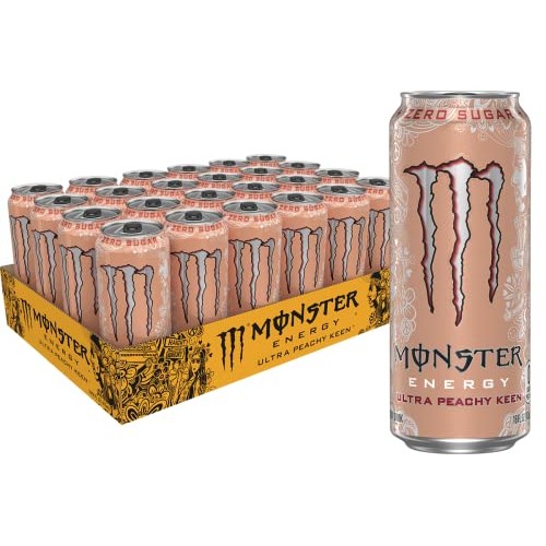 Monster Energy Ultra Peachy Keen, Sugar Free Energy Drink, 16 oz...