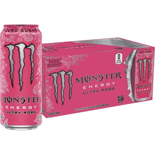 Monster Energy Ultra Rosa, Sugar Free Energy Drink, 16 Ounce Pa...