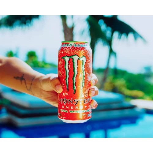 Monster Energy Ultra Watermelon, Sugar Free Energy Drink, 16 Oun... Monster Energy Ultra Watermelon, Sugar Free Energy Drink, 16 Oun...