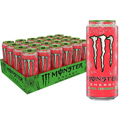 Monster Energy Ultra Watermelon, Sugar Free Energy Drink, 16 Oun... Monster Energy Ultra Watermelon, Sugar Free Energy Drink, 16 Oun...