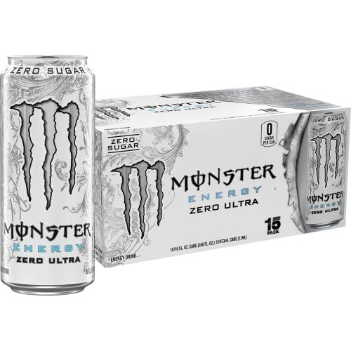 Monster Energy Zero Ultra, Sugar Free Energy Drink, 16 Ounce Pa...