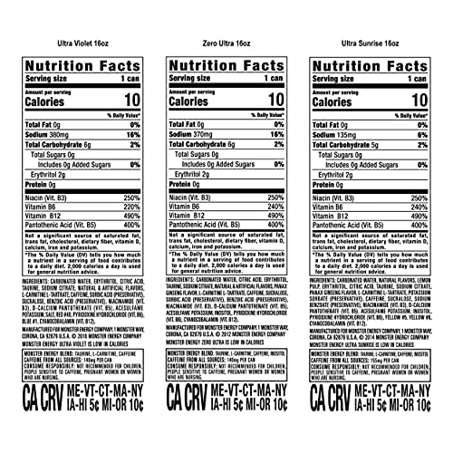 Monster Ultra Pow Variety Pack, 16 Ounce 24 Pack