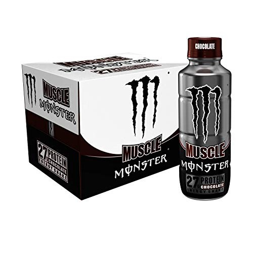 Muscle Monster Chocolate Energy Shake, Protein + Energy Drink, 1