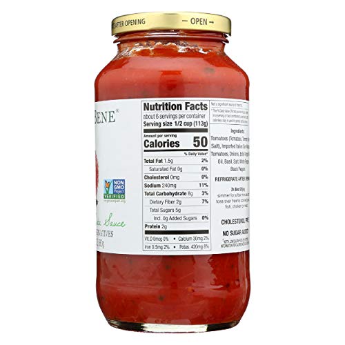 Monte Bene - Tomato Basil Pasta Sauce - 24Oz Pack Of 6 - Non G