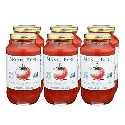 Monte Bene - Tomato Basil Pasta Sauce - 24Oz Pack Of 6 - Non G