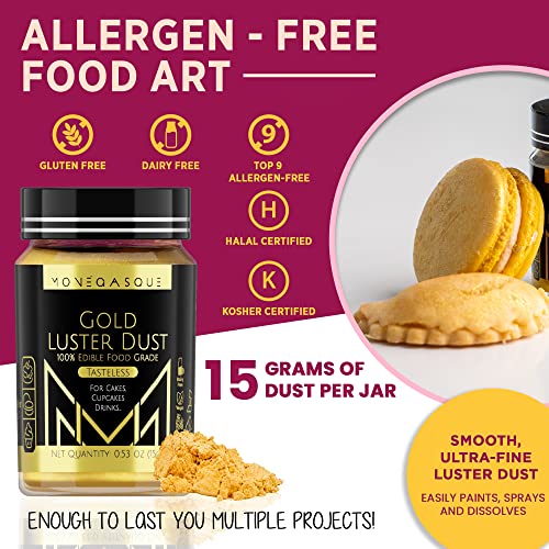 Monégasque. Edible Gold Dust - Big 15 Grams For Cake Decorating,