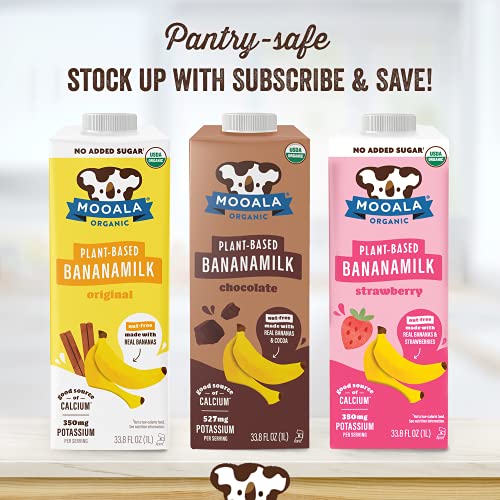 Mooala – Organic Strawberry Bananamilk, 32 fl oz Pack Of 6 – Shelf-S