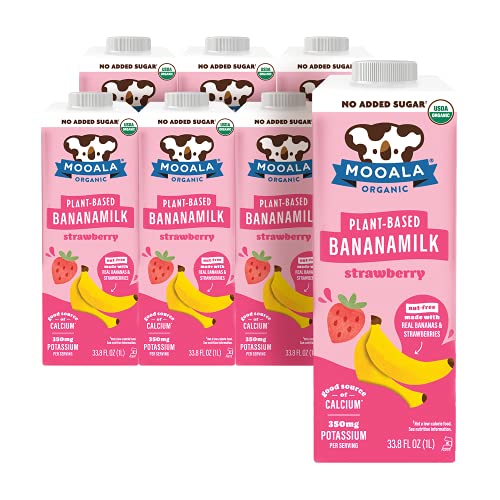 Mooala – Organic Strawberry Bananamilk, 32 fl oz Pack Of 6 – Shelf-S