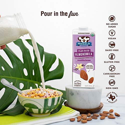 Mooala – Organic Vanilla Bean Almondmilk, Unsweetened, 1L Pack