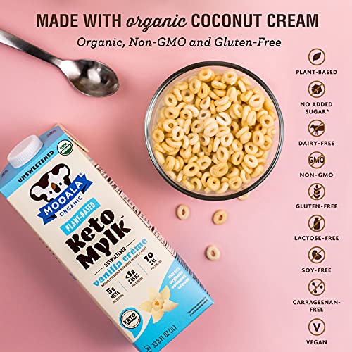 Mooala – Organic Vanilla Crème Keto Mylk, 1L Pack of 6 – Shelf...
