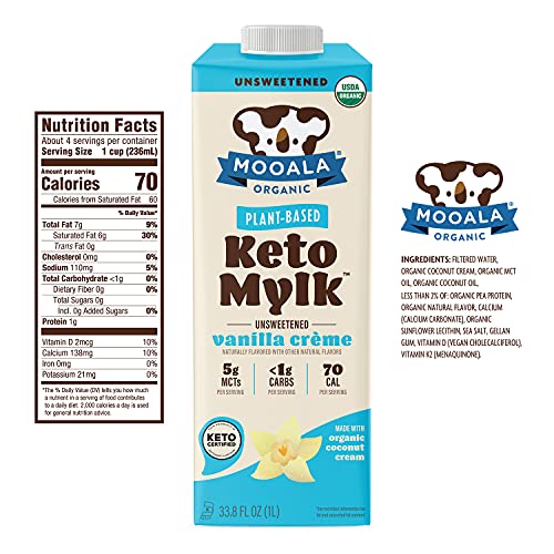 Mooala – Organic Vanilla Crème Keto Mylk, 1L Pack of 6 – Shelf...