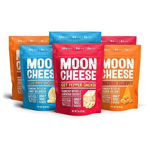 Moon Cheese - 100% Natural Cheese Snack - Variety 2 Cheddar, 2