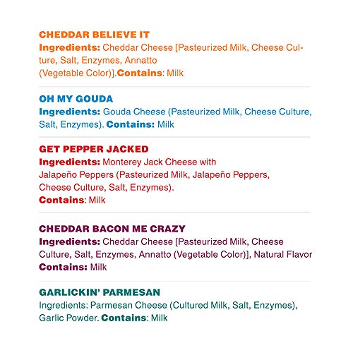 Moon Cheese, 5 Pack, Assortment Cheddar, Gouda, Pepper Jack, Ba